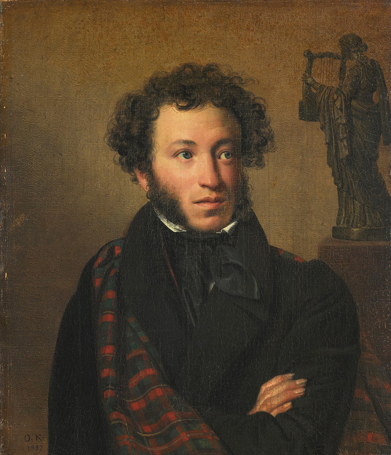 Орест Кипренский. Портрет Александра Пушкина, 1827 год. Самый известный прижизненный портрет поэта. Сейчас хранится в Третьяковской галерее в Москве.